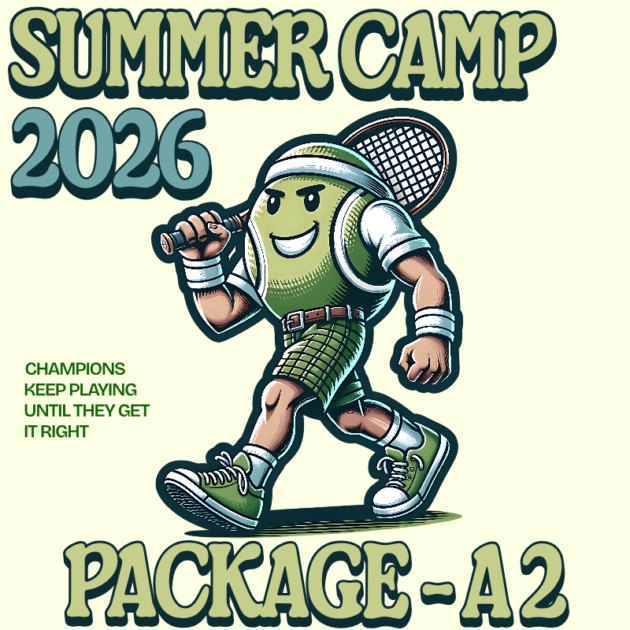 Summer Break Tennis Camp promotional graphic, version A2